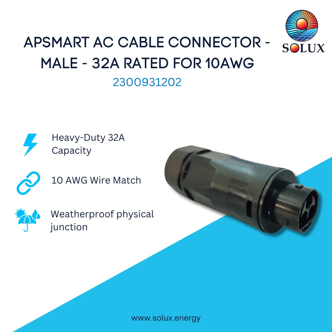 APSmart 2300931202 AC Cable Connector - Male - 32A rated for 10AWG