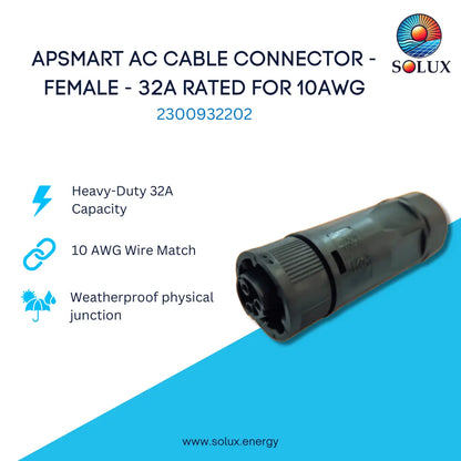 APSmart 2300932202 AC Cable Connector - Female - 32A rated for 10AWG