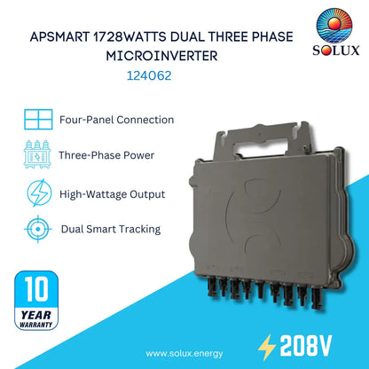 This is an image of APSmart 3 Phase Microinverter 1728Watts (QT2-208V-5-WIRE) (Supports 315-670 Watts per panel)