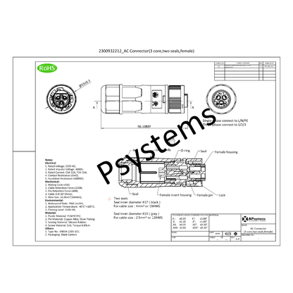 Product Data Sheet of  APSmart 2322909202 5 C Cable 10AWG