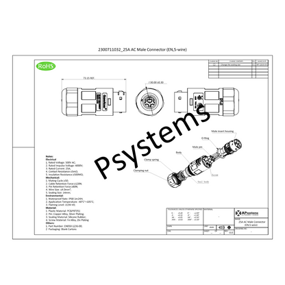 AC Connector-M-12AWG male connector