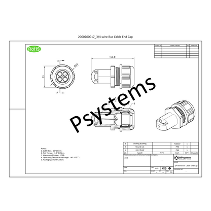 DS3/QS1/QT2-AC-BUS-END-CAP cable stopper 