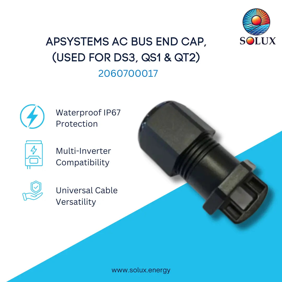 This is an image of APsystems 2060700017 AC Bus End Cap for DS3/QS1/QT2