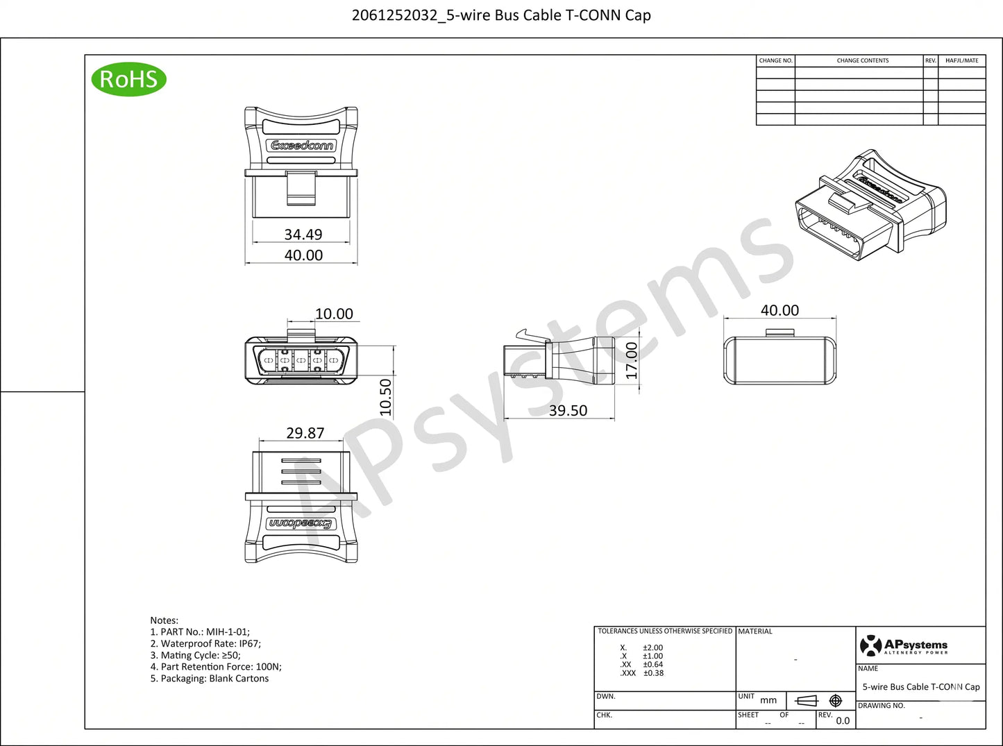 2061252032 t cap connectors