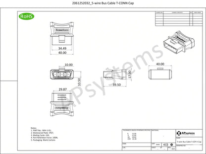 2061252032 t cap connectors