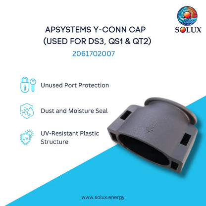 This is an image of APsystems 2061702007 Y-Conn Cap Protector for DS3, QS1 & QT2