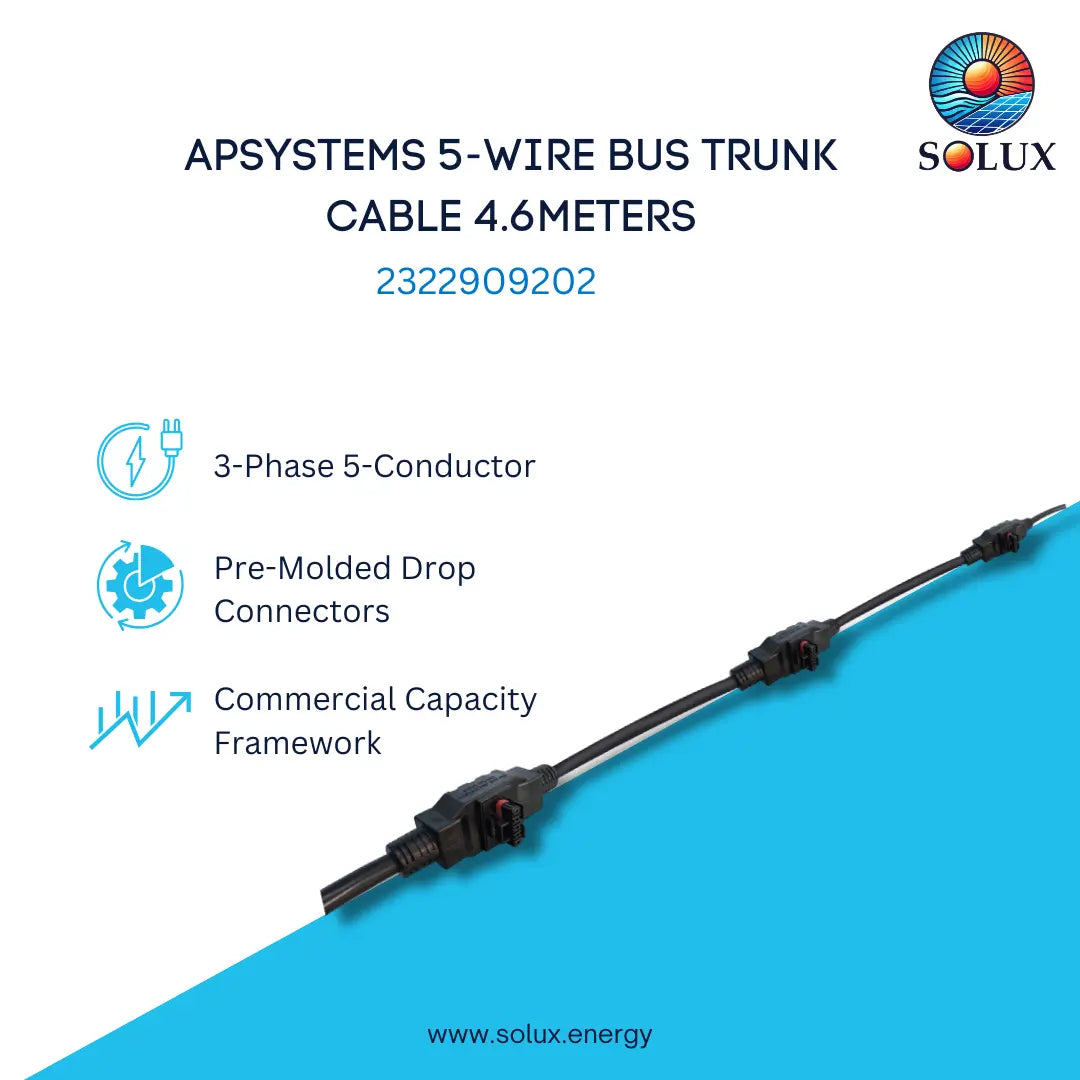 This is an image of APsystems 2322909202 5-Wire Bus Trunk Cable 4.6M