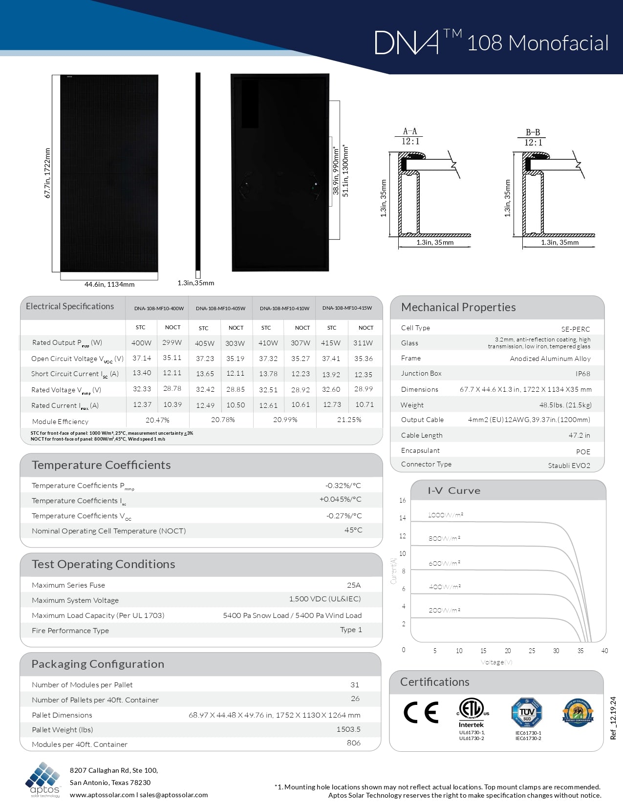 DNA-108-MF10-410W-US 410 watt solar panels
