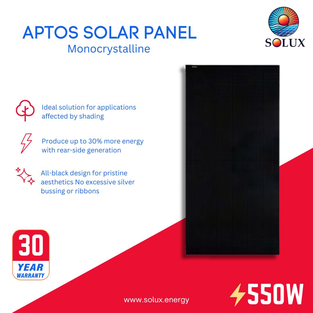 This is an image of Aptos Panels 550W Monocrystalline Solar Panel