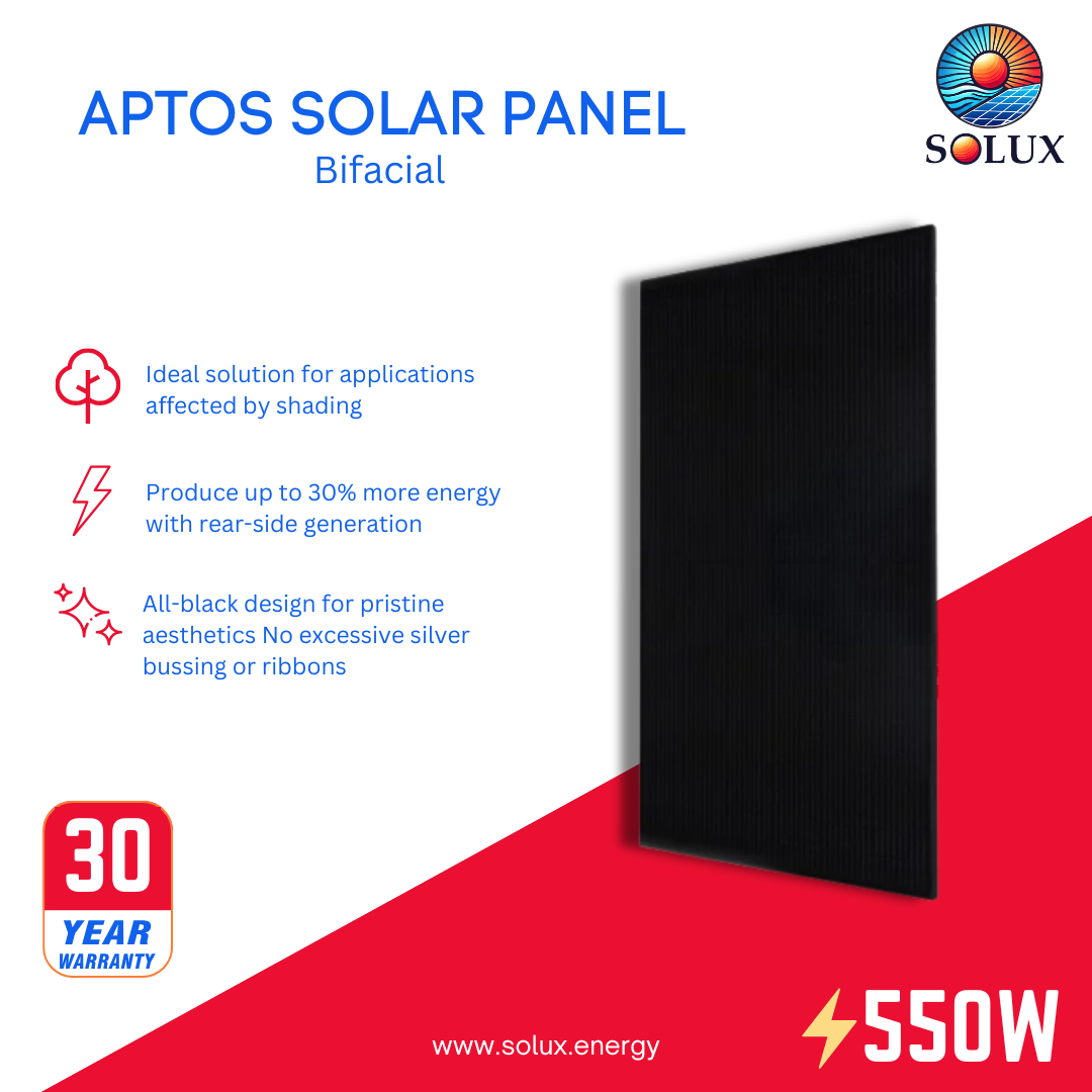 This is an image of 550W Solar Panel Aptos Solar DNA-144-BF10-550W-DG