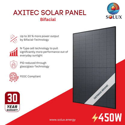 This is an image of Axitec AC-450TGB/108BB 450W Bifacial - FEOC Compliant