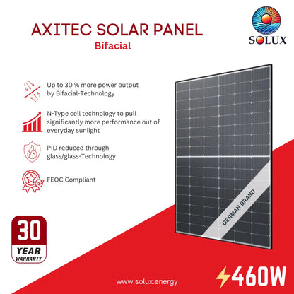 This is an image of Axitec AC-460TGB/196BB 460W Bifacial - FEOC Compliant