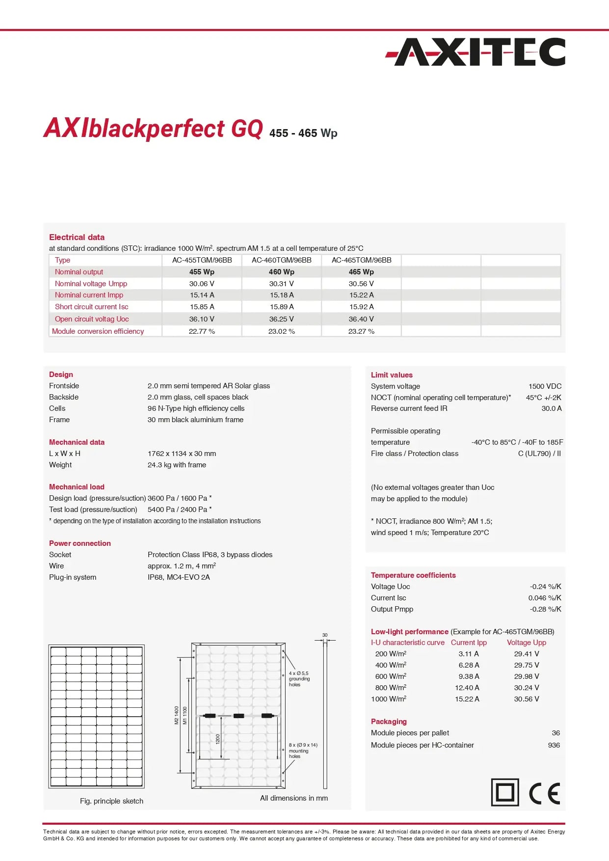 AC-460TGB/96BB 460 watt feoc compliant solar panels
