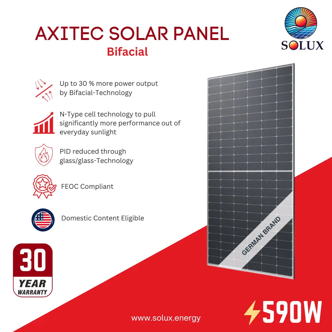 This is an image of Axitec AC-590TB/144TS 590W Bifacial DC - FEOC Compliant