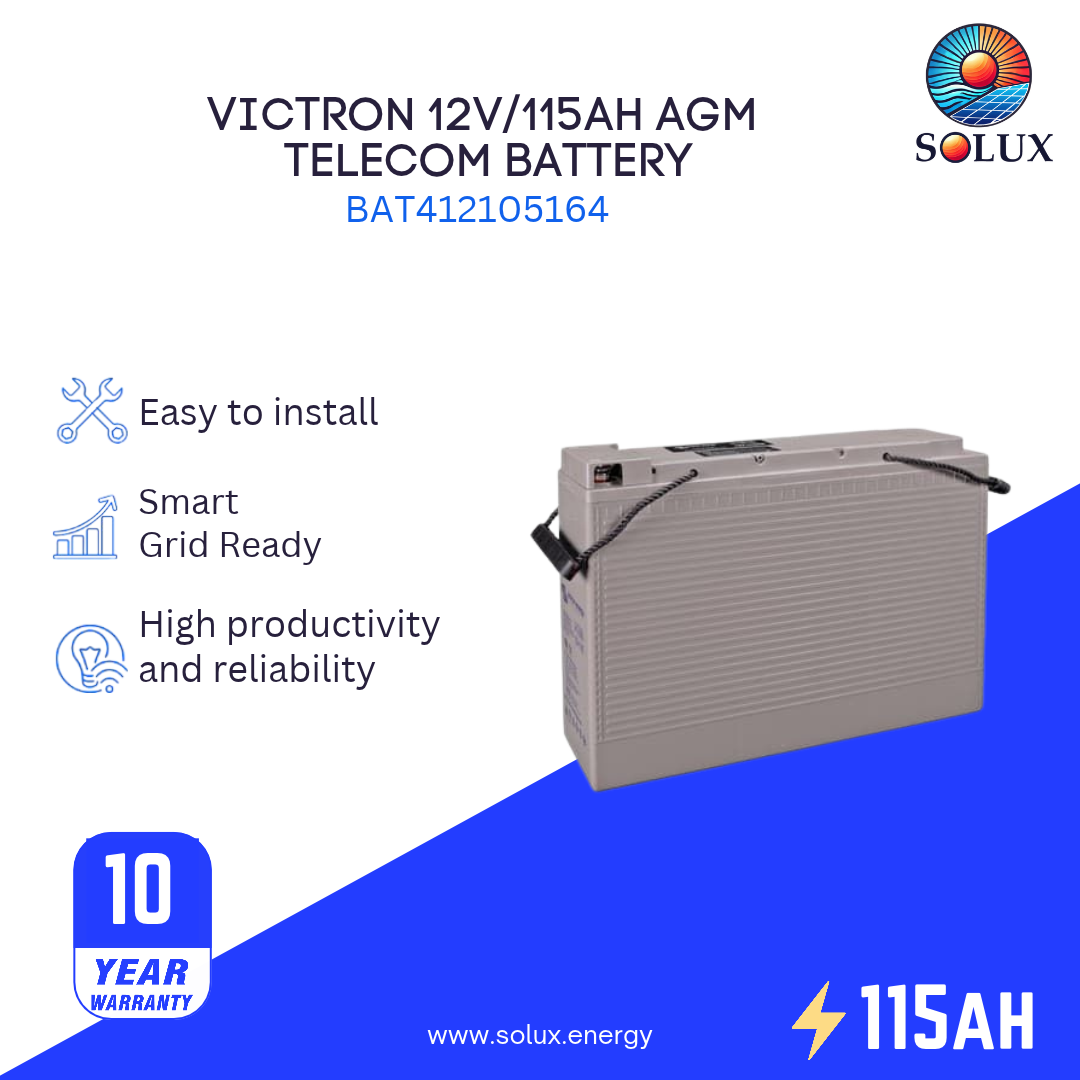 Victron Energy BAT412105164 12V 115Ah AGM Telecom Battery (M8)