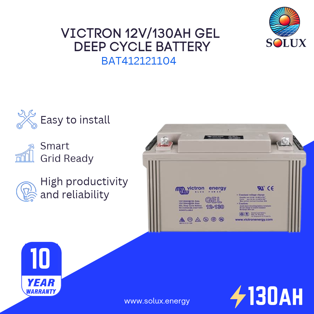 Victron Energy BAT412121104 12V 130Ah Gel Deep Cycle Battery