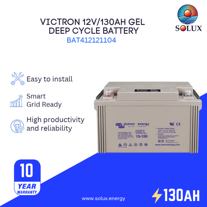 Victron Energy BAT412121104 12V 130Ah Gel Deep Cycle Battery