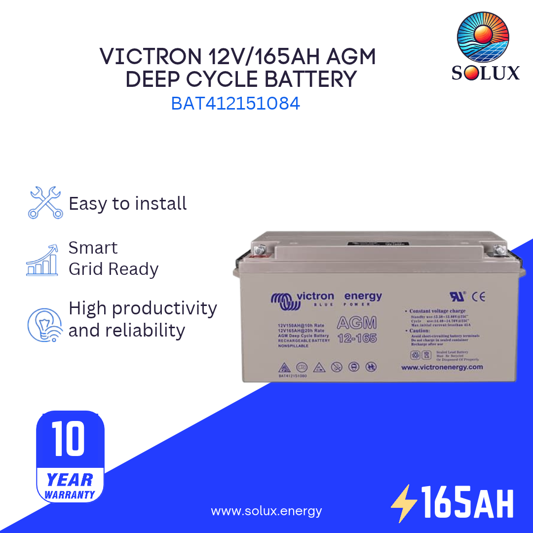Victron Energy BAT412151084 12V 165Ah AGM Deep Cycle Battery