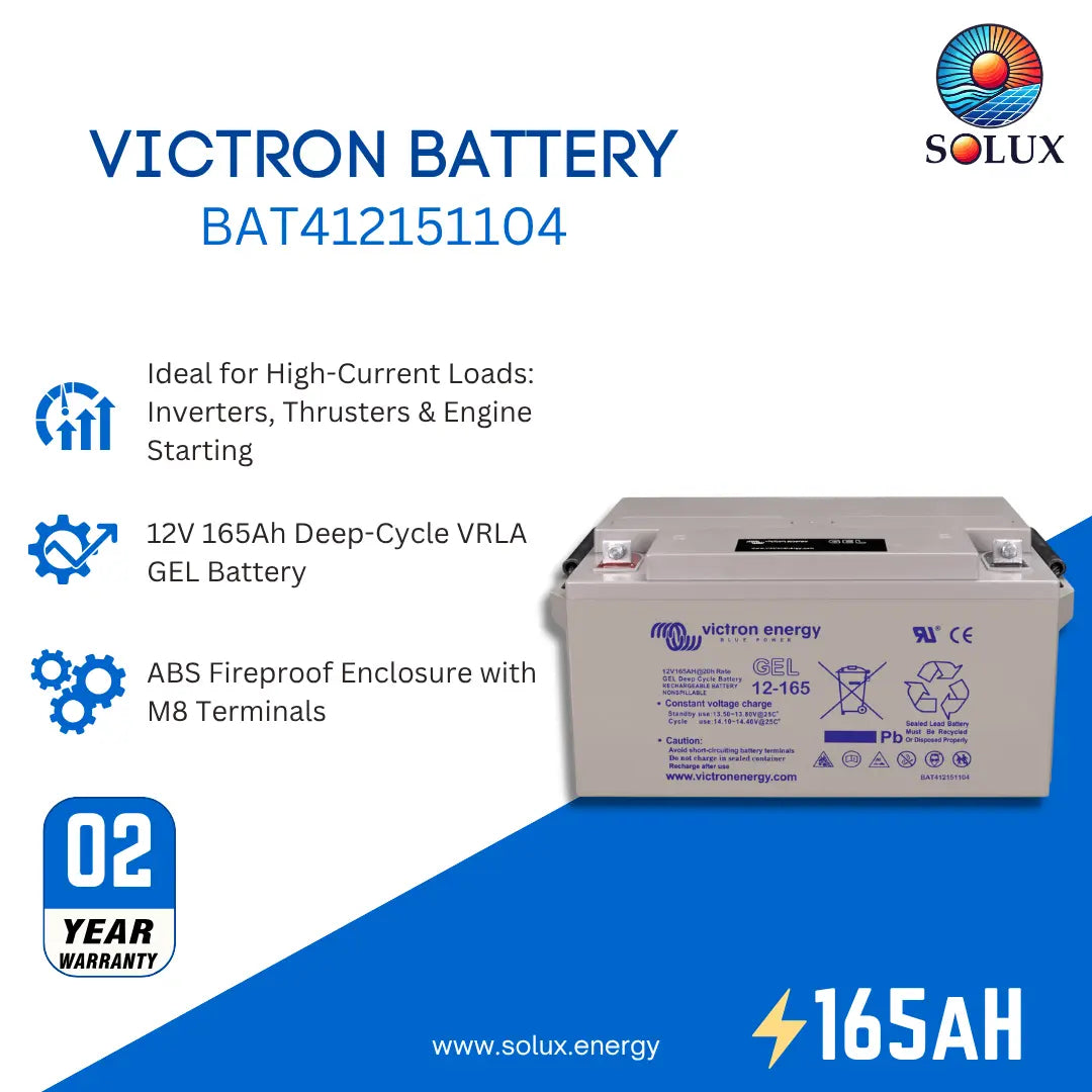 Victron Energy BAT412151104 12V 165Ah Deep Cycle Gel Battery
