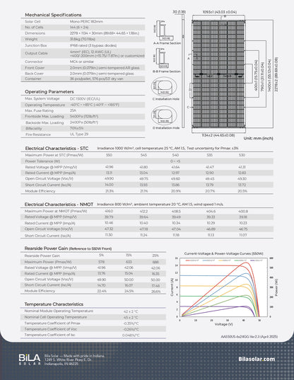 AA-530US-6x24GG solar panel 530 watt​