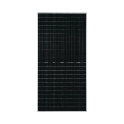 Product Image of AA-540US-6x24GG: Front view of an all-black 540W bifacial mono PERC solar panel with silver frame.