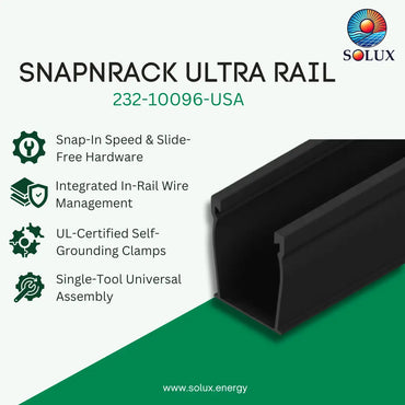 SnapNrack UR-45 172 Inches Ultra Rail  (232-10095-USA | 232-10096-USA)