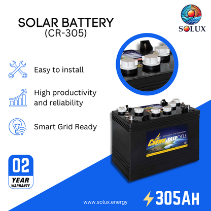 This is an image of CR-305 Crown Commercial Deep Cycle 6 Volt Battery