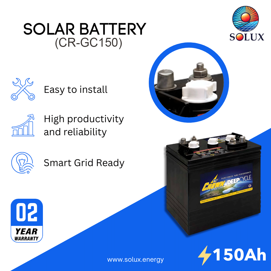 this is an image of CR-GC150 Crown Commercial Deep Cycle Battery
