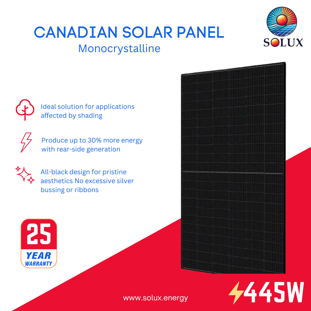 This is an image of Solar Panel Canadian All Black Solar Panel