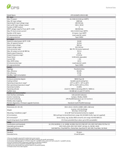 CPS-SCA36KTL-DO-US-480 string solar inverters from chint power systems inverters