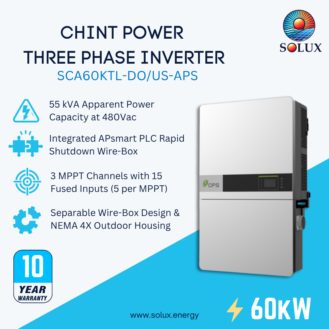 Product image of Chint power three phase inverter 60kw 10 years warranty