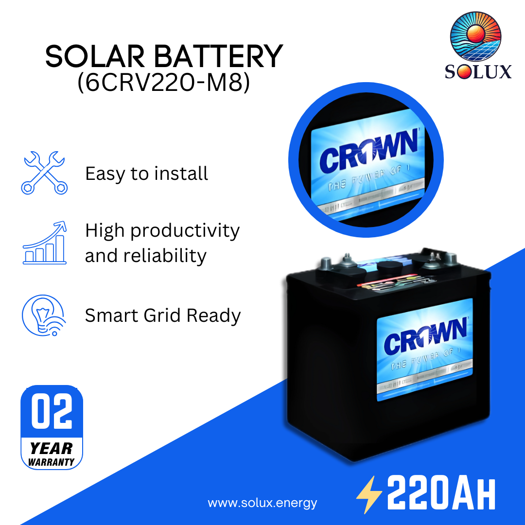 This is an image of Crown Deep Cycle Battery 6V  6CRV220-M8