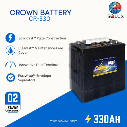 Crown CR-330 6VDC 330Ah Commercial  Deep Cycle Battery