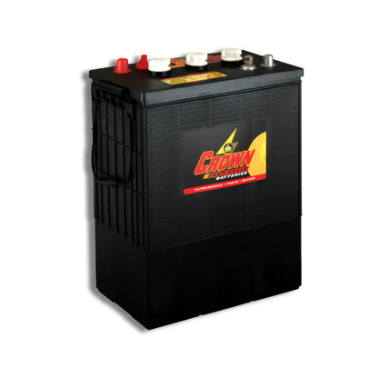 A single roduct image of crown cr-350 deep cycle battery in a white background
