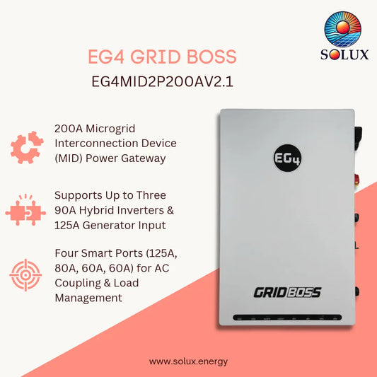 SOLUX EG4 Grid Boss 200A Microgrid Interconnection Device (MID) Power Gateway, model EG4MID2P200AV2.1.