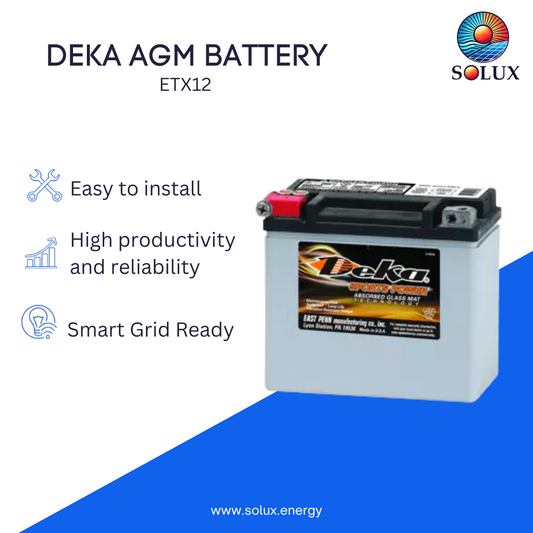 MK Deka ETX12 12VDC Absorbed Glass Mat (AGM)