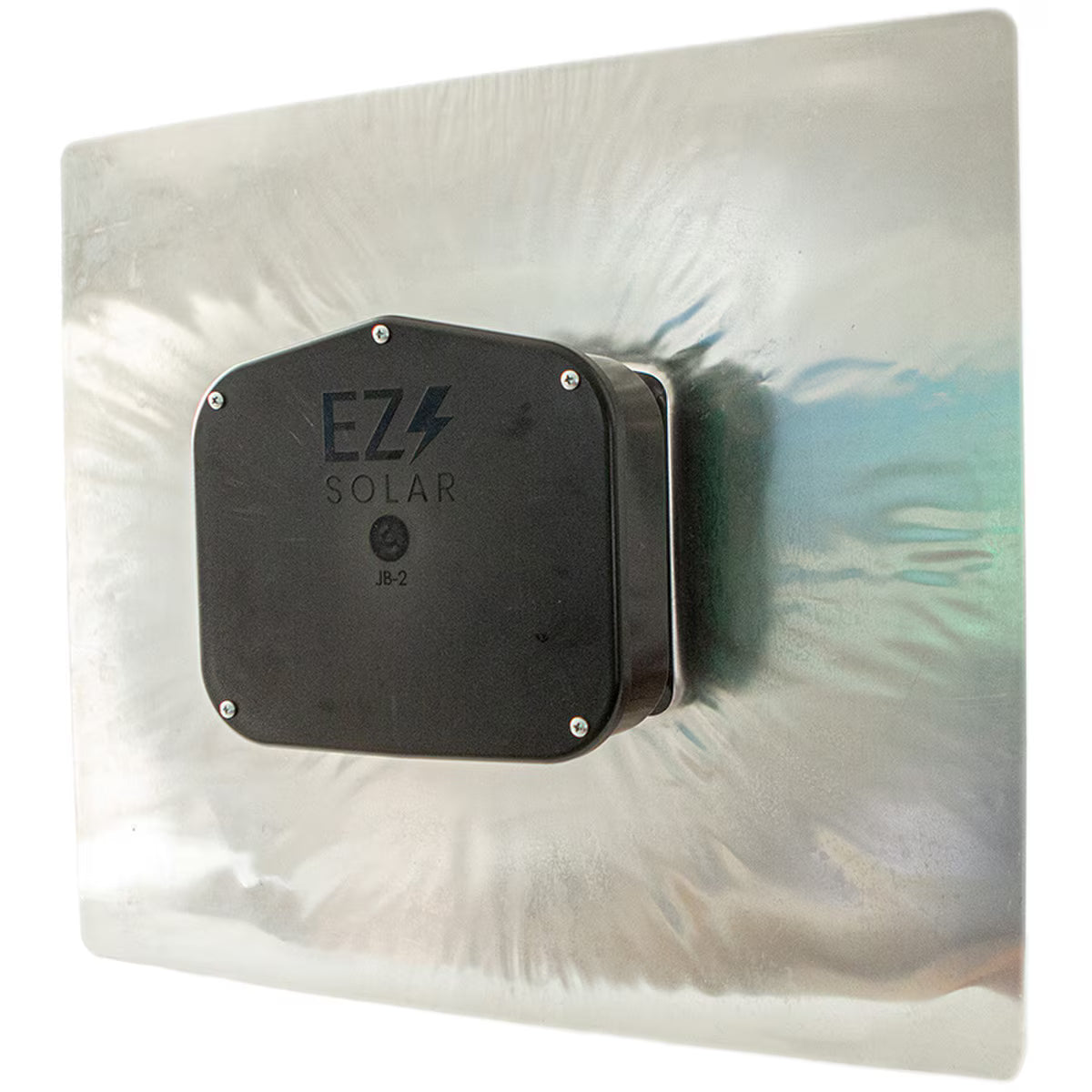 EZ Solar EZS-JB-2  Tile Roofs Junction Box on a reflective surface and white background