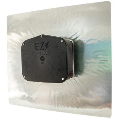 EZ Solar EZS-JB-2  Tile Roofs Junction Box on a reflective surface and white background