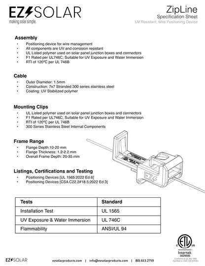 EZ Solar ZipLine Wire Management – Solux, LLC