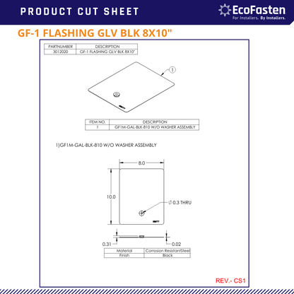 EFS-GF1MGALBLK810 roof flashing shingles​