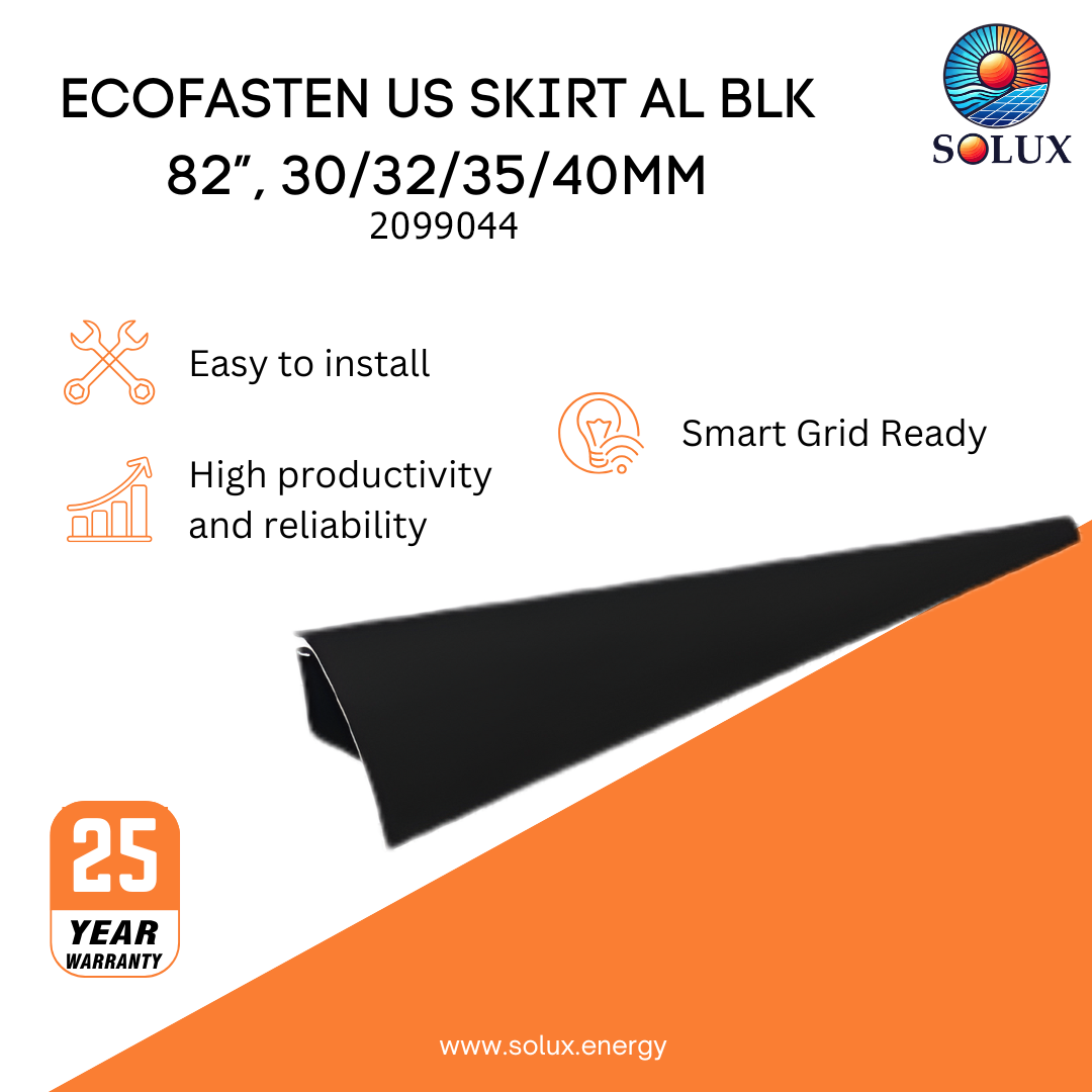 This is an image of Solar Trim / Skirt EcoFasten AL BLK 82”