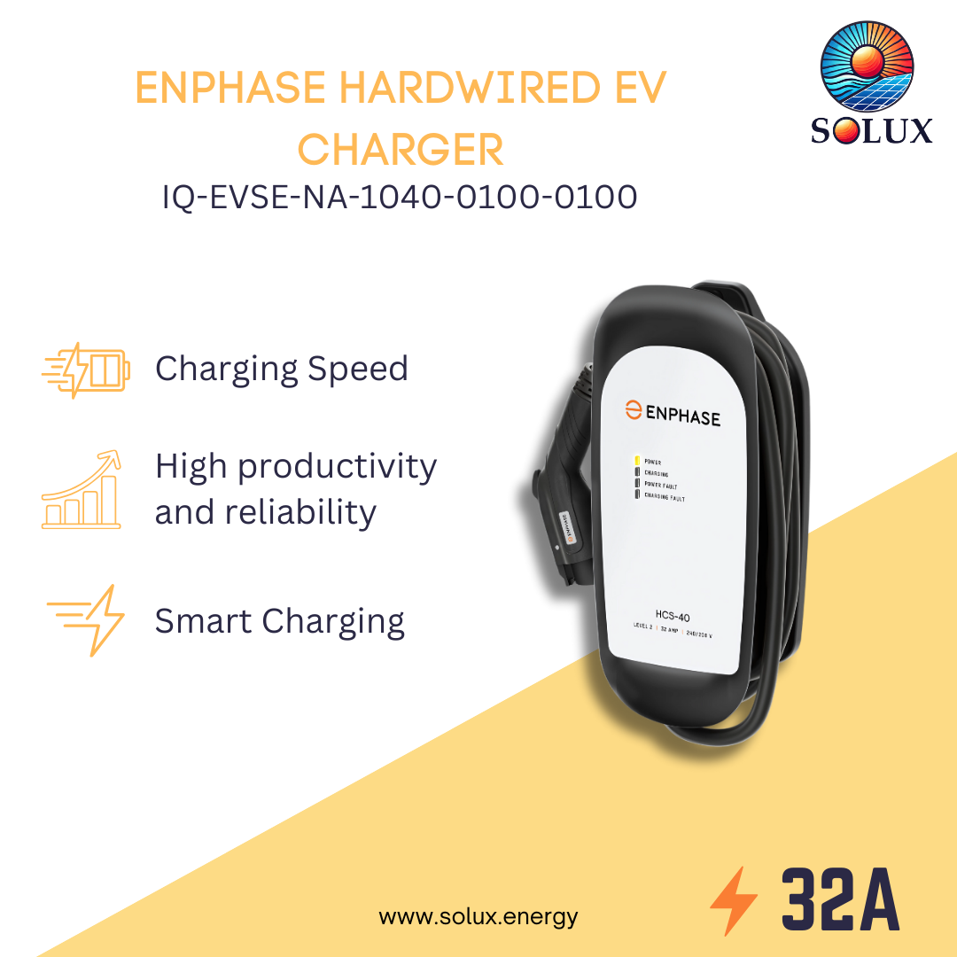 This is an image of Enphase IQ40 IQ-EVSE-NA-1040-0100-0100 32A 240VAC Hardwired EV Charger