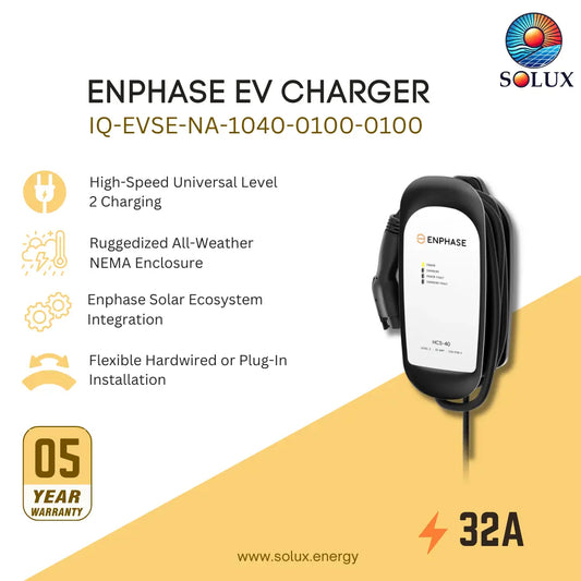 Enphase IQ40 IQ-EVSE-NA-1040-0100-0100 32A 240VAC Hardwired EV Charger