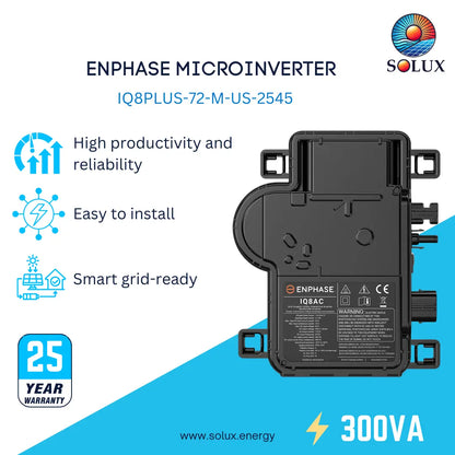 Enphase IQ8PLUS-72-M-US-2545 Microinverter, 240V, 290VA Peak Power