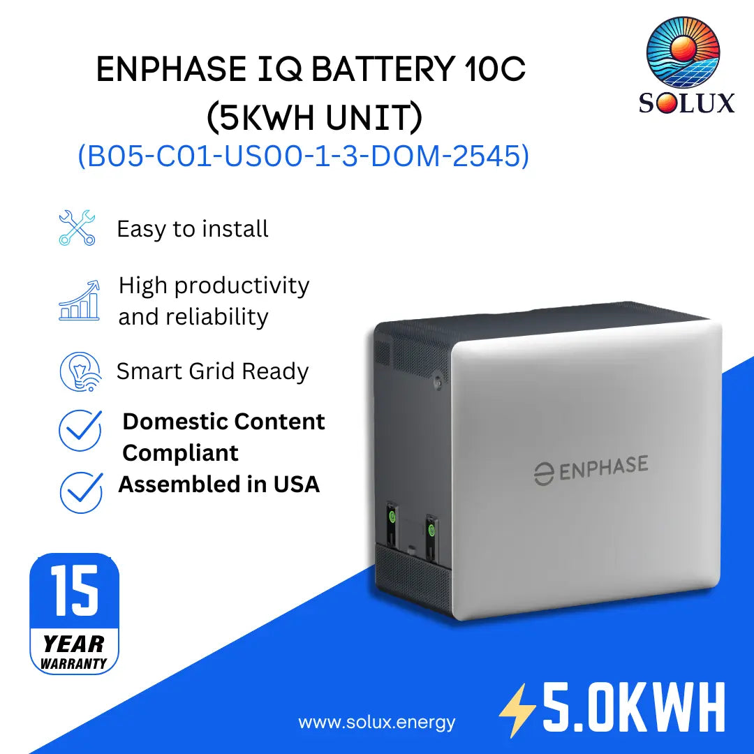 This is an image of Enphase IQ Battery 10C (5kWh) - Domestic Content Version