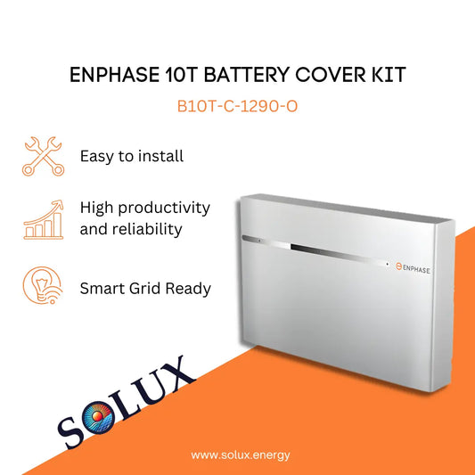 Enphase IQ Battery 10T Cover Kit B10T-C-1290-O graphic: Easy to install, reliable, and Smart Grid Ready.