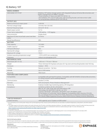 Datasheet for BRK-60A-2P-240V circuit breaker for enphase ac combiner, listing specs for IQ System Controller.