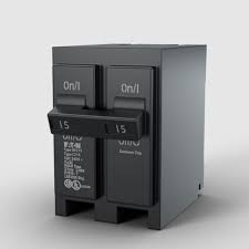 Product image of BRK-15A-2P-240V-B, a black Enphase 15A 2-pole circuit breaker, on a white background.