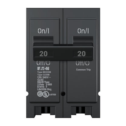 Black electrical circuit breaker with 'On/I' and 'Off/I' labels on a white background