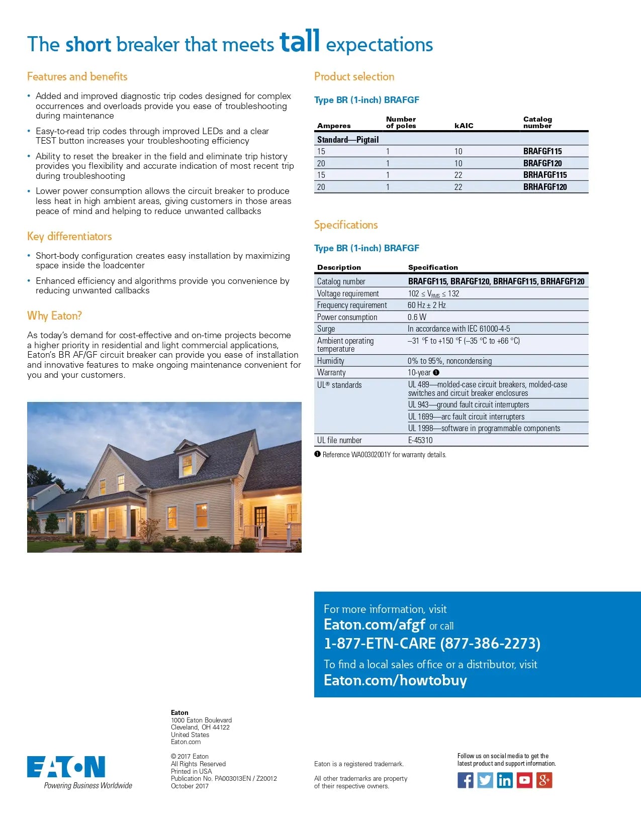 Technical datasheet for the BRK-30A-2P-240V-B circuit breaker eaton, listing product specifications and resources.